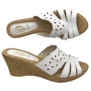 Spring Step White Wedge Sandals EU41